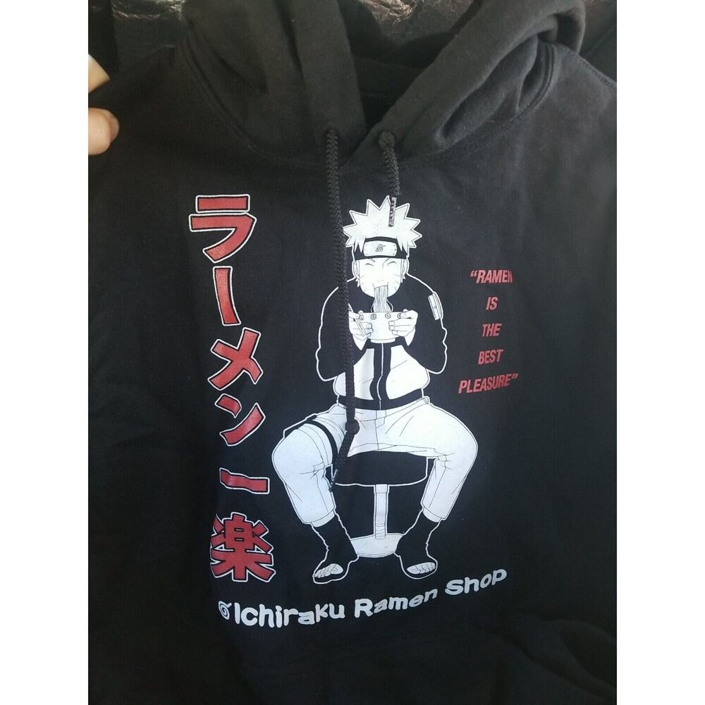 Naruto Shippuden Ramen Is The Best Pleasure Black Hoodie Size Medium 2002 Ninja‎